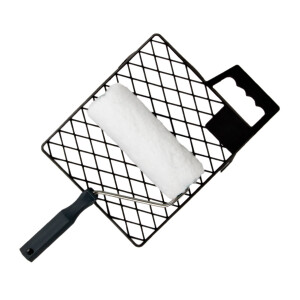 Farbwalze 18 cm Malerfarbrolle mit Abstreifgitter...