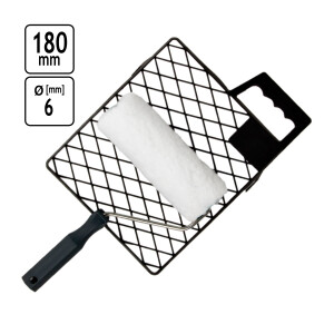 Farbwalze 18 cm Malerfarbrolle mit Abstreifgitter für glatte Wände