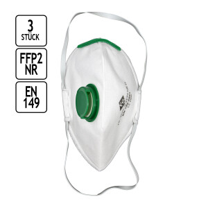 Atemschutzmasken, 3 Stück, seitlich Ventil, FFP2, Feinstaubmaske