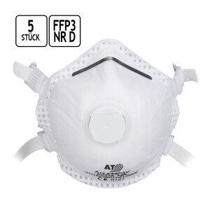 Feinstaubmasken 5er-Set, Atemschutzmasken FFP3 NR mit Ventil