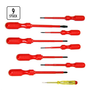 Elektriker-Schraubendreher-Satz, 9-teilig, bis 1000 V nach VDE/IEC60900:2004