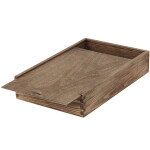 Kiste aus Holz mit Schiebedeckel und 2 Fächern, 32 × 21 × 6 cm