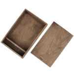 Kiste aus Holz mit Schiebedeckel und 2 Fächern, 32 × 21 × 6 cm