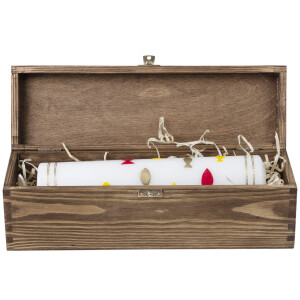 Holzkiste mit Deckel und Schloss, Flaschenkiste, 36 x 11 x 10 cm