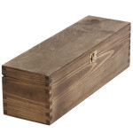 Holzkiste mit Deckel und Schloss, Flaschenkiste, 36 x 11 x 10 cm