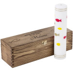 Holzkiste mit Deckel und Schloss, Flaschenkiste, 36 x 11 x 10 cm