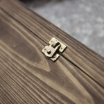 Holzkiste mit Deckel und Schloss, Flaschenkiste, 36 x 11 x 10 cm