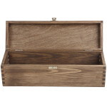 Holzkiste mit Deckel und Schloss, Flaschenkiste, 36 x 11 x 10 cm