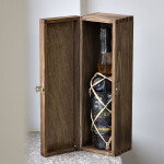 Holzkiste mit Deckel und Schloss, Flaschenkiste, 36 x 11 x 10 cm