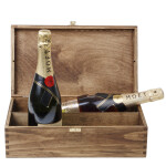 Holzkiste für 2 Flaschen, Flaschenkiste aus Holz, 36 × 20 × 10 cm