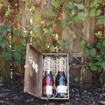 Holzkiste für 2 Flaschen, Flaschenkiste aus Holz, 36 × 20 × 10 cm