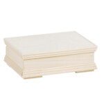 Kiste mit Deckel, Schmuckkiste aus Holz, unbehandelt, 17 × 12 × 6 cm