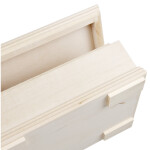 Kiste mit Deckel, Schmuckkiste aus Holz, unbehandelt, 17 × 12 × 6 cm