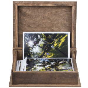 Geschenkkiste, Buch aus Holz, Eiche dunkel, 24 × 19 × 8 cm