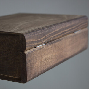 Geschenkkiste, Buch aus Holz, Eiche dunkel, 24 × 19 × 8 cm