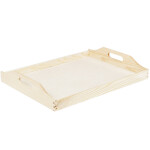 helles Birkenholz Tablett 30 x 40 cm geschwungene Griffe