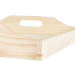 helles Birkenholz Tablett 30 x 40 cm geschwungene Griffe