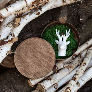 Runde Holzbox, Hozschachtel in Eiche Dunkel Ø 16,5 cm