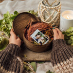 Runde Holzbox, Hozschachtel in Eiche Dunkel Ø 16,5 cm