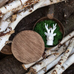 Runde Holzbox, Hozschachtel in Eiche Dunkel Ø 16,5 cm