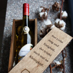 Weinbox aus Holz für 1 Weinflasche, Eiche Dunkel, 11 × 11 × 36 cm