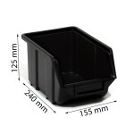 Handwerkerkiste 3,5 Liter Industrie-Stapelbox Schwarz