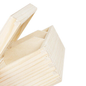 Tee-Box, Teekiste, Kleinteile-Kiste aus Holz mit 3 Fachtrennern, 22,5 x 9,5 x 8 cm