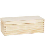 Tee-Box, Teekiste, Kleinteile-Kiste aus Holz mit 3 Fachtrennern, 22,5 x 9,5 x 8 cm