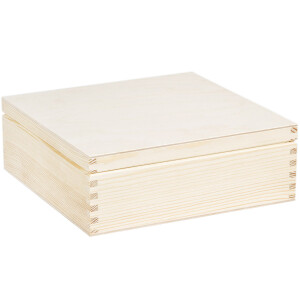 Teekiste aus Holz mit 9 Unterteilungen 22,5 x 22,5 x 8 cm