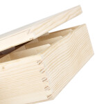 Teekiste aus Holz, unbehandelt, 12 Fächer, 28,5 × 23 × 8 cm