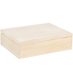 Teekiste aus Holz, unbehandelt, 12 Fächer, 28,5 × 23 × 8 cm