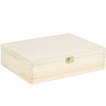 Teekiste mit Schloss, 12 Fächer Kiste, 28,5 x 22,5 x 8 cm