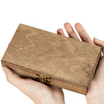 Kleine Kiste aus Holz für Geld mit Schloss, 18 × 10 × 3,5 cm