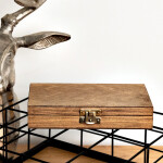 Kleine Kiste aus Holz für Geld mit Schloss, 18 × 10 × 3,5 cm