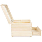 Schmuckkasten, Holz, mit Schublade und Spiegel, 18 × 15 × 11 cm