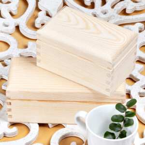 Organizer, Teekiste aus Holz mit 2 Fächern, 15 × 10 × 8 cm