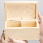 Organizer, Teekiste aus Holz mit 2 Fächern, 15 × 10 × 8 cm