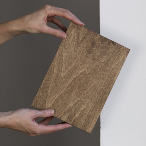 Flache kleine Holzkiste, Holzbox Eiche dunkel 24 x 17 x 5,5 cm