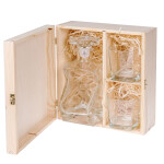Holzkiste mit 3 Unterteilungen und Schloss, 30 × 23,5 × 11 cm
