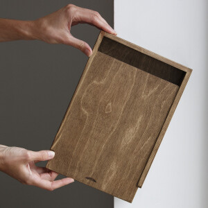 Fotokiste, Kiste für Fotos, Aufbewahrungskiste aus Holz 25,5 x 19,5 cm