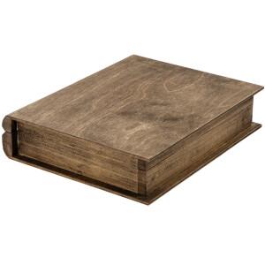 Kiste aus Holz in Eiche Dunkel, Buch Klappkiste