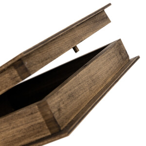 Kiste aus Holz in Eiche Dunkel, Buch Klappkiste