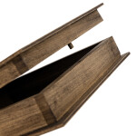 Kiste aus Holz in Eiche Dunkel, Buch Klappkiste