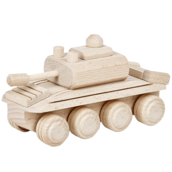 Holzpanzer, Kinderspielzeug, Panzer aus Holz, 21 × 10 × 8 cm