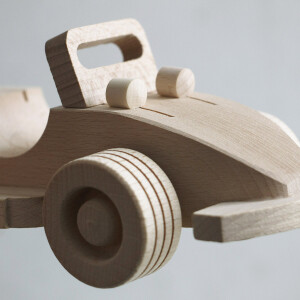 Holzauto, Sportwagen, Cabrio, Spielzeugauto, 21 × 9 × 9 cm