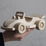 Holzauto, Sportwagen, Cabrio, Spielzeugauto, 21 × 9 × 9 cm