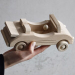 Holzauto, Sportwagen, Cabrio, Spielzeugauto, 21 × 9 × 9 cm