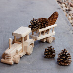 Traktor mit Anhänger, Bauernhof Holz Kinderspielzeug, 34 × 7 × 10 cm