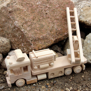 Feuerwehr, Holzfeuerwehrauto, Holzspielzeug, 33 × 7 × 12 cm
