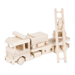 Feuerwehr, Holzfeuerwehrauto, Holzspielzeug, 33 × 7 × 12 cm